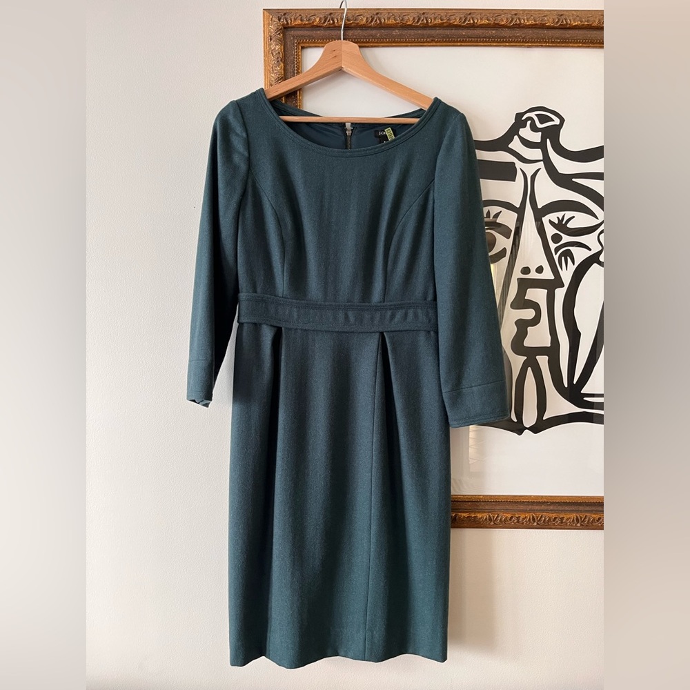 J. Crew Teal Secretary Dress